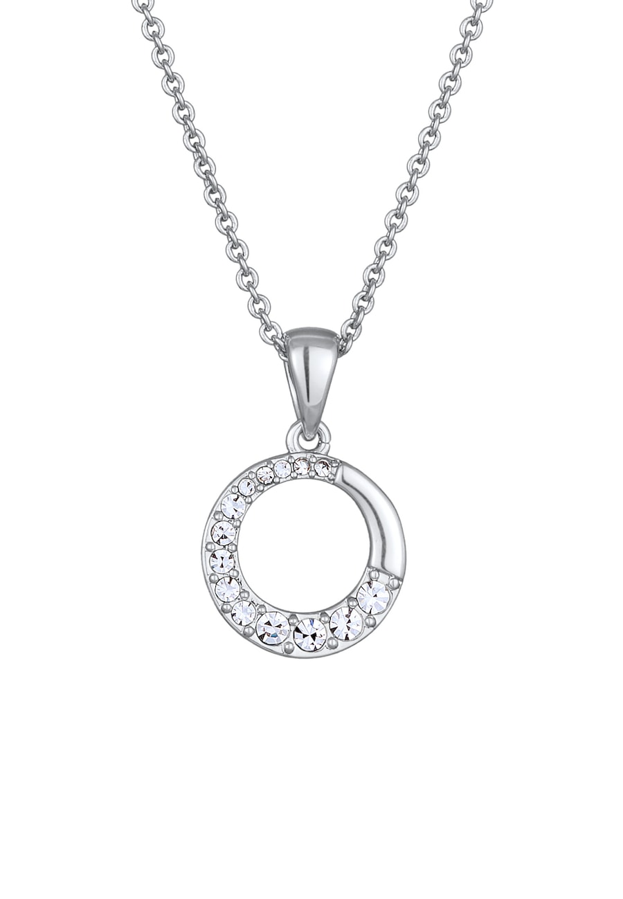 Elli Damska okrągła zawieszka Geo z krzyształami kolor złoty Naszyjniki 1 ct Damski