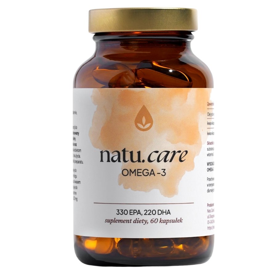 Natu Care Omega-3 dla zdrowego funkcjonowania mózgu Piękne włosy 60 ct