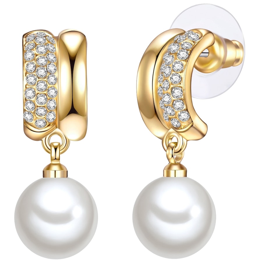 Lulu & Jane Stop metali Szkło Sztuczna perła Kolczyki koła 1 ct Damski