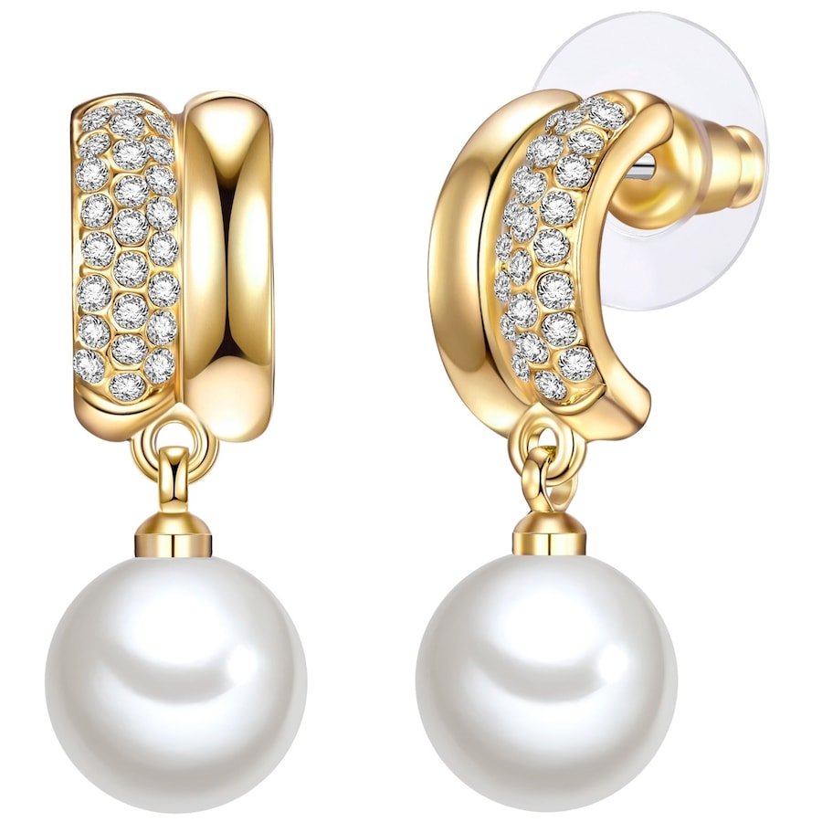 Lulu & Jane Stop metali Szkło Sztuczna perła Kolczyki koła 1 ct Damski