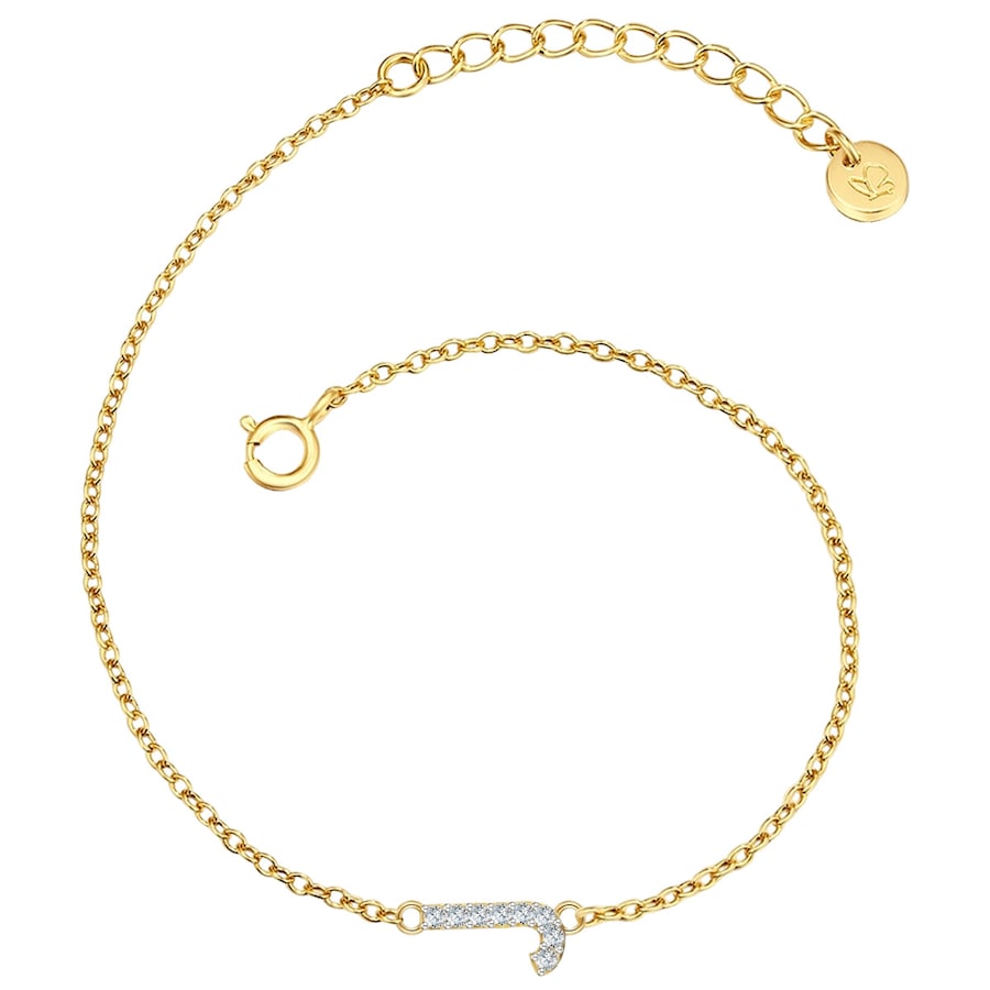 Glanzstücke München Bransoletka Litera R z Srebro wysokiej próby w Żółte złoto Bransoletki 1 ct Damski