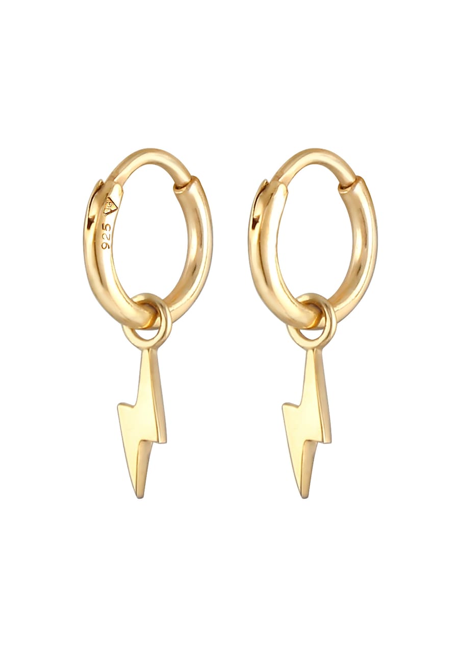 Elli Damskie kolczyki kreole Piorun Basic srebro 925 Sterling Silver Kolczyki 1 ct