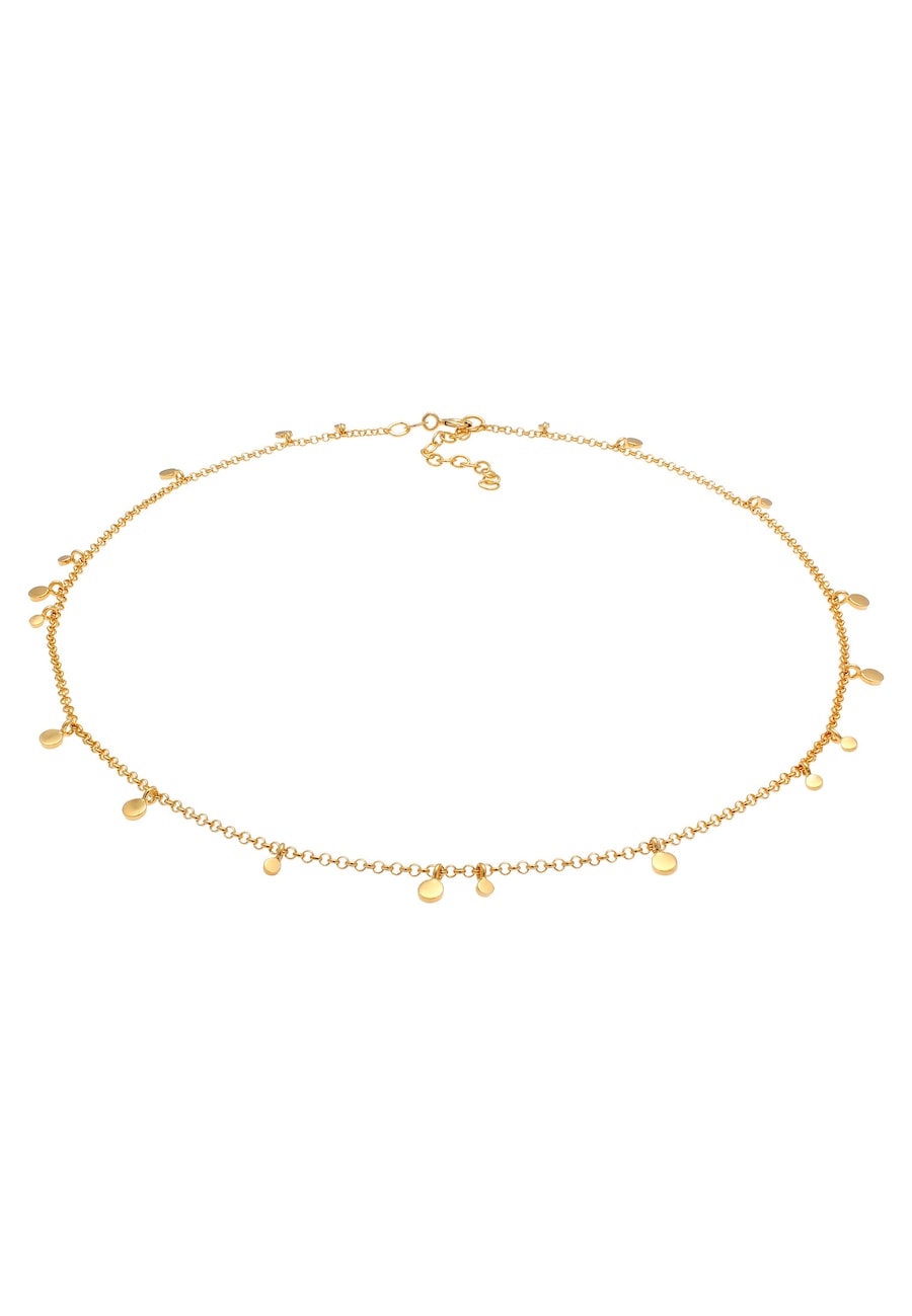 Elli Ladies Choker Platelet Moneta Geo Look Trend Blogger w 925 Sterling Silver Naszyjniki 1 ct Damski