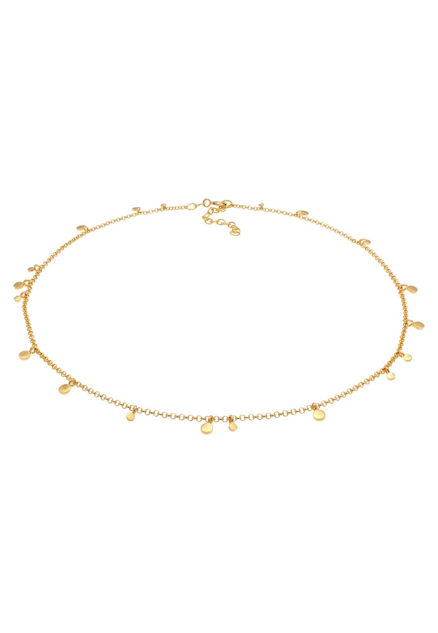 Elli Ladies Choker Platelet Moneta Geo Look Trend Blogger w 925 Sterling Silver Naszyjniki 1 ct Damski