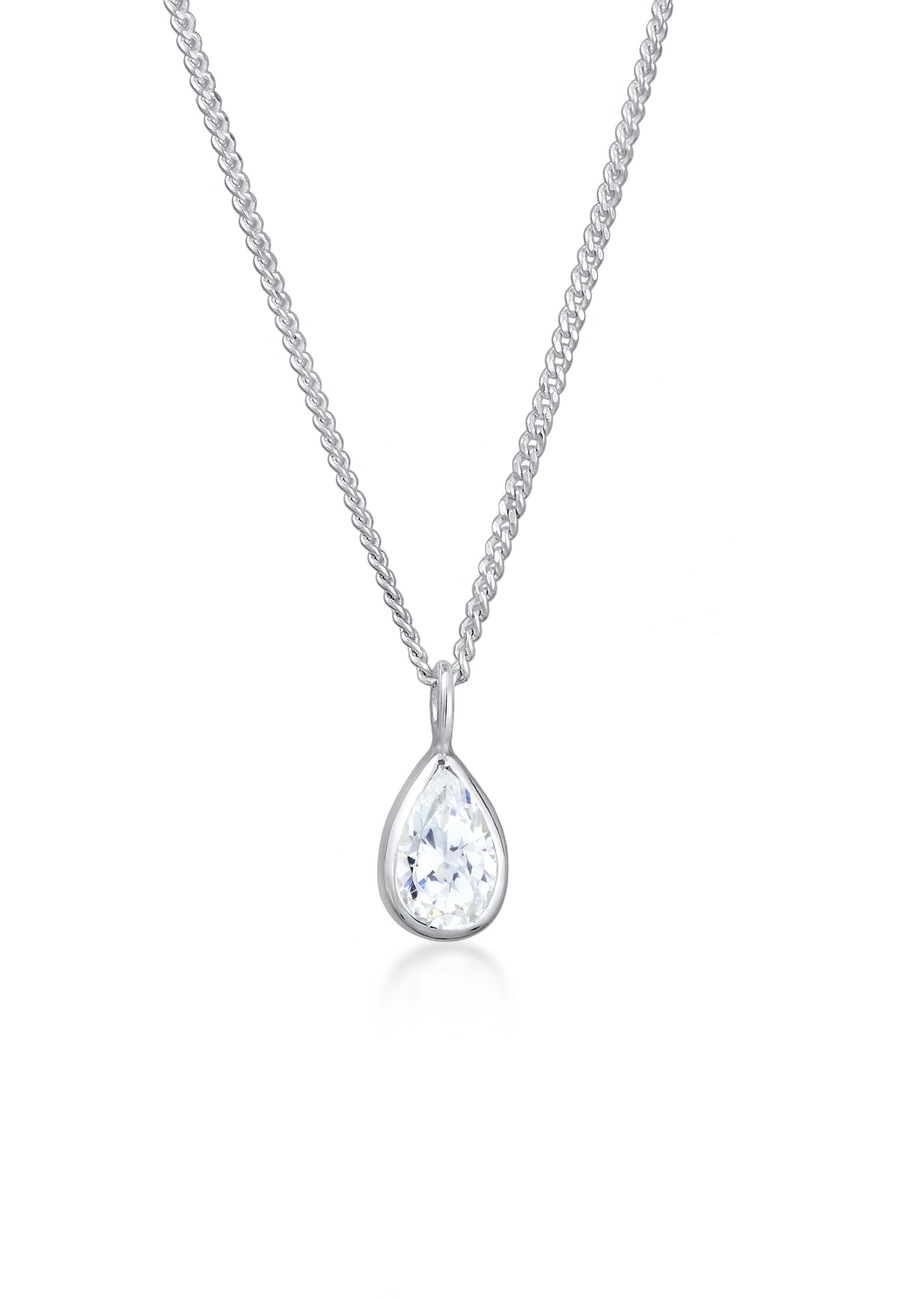 Elli Damski wisiorek kropla z cyrkoniami ze srebra próby 925 Sterling Silver Naszyjniki 1 ct