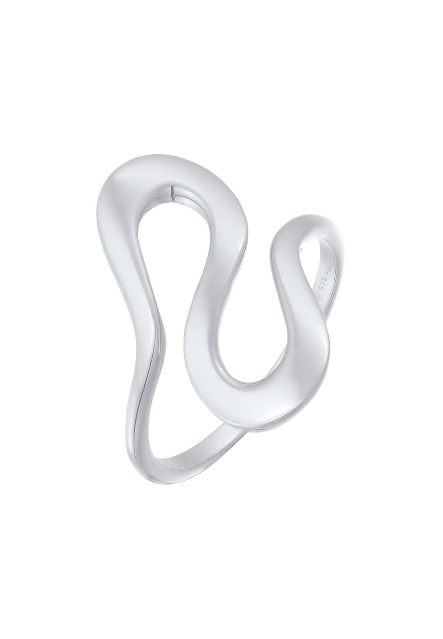 Elli Pierścionek damski Fala Srebro 925 Uroczysty wieczór Pierścionki 1 ct Damski