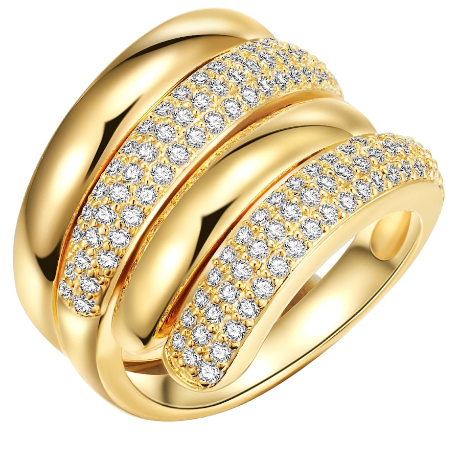 Lulu & Jane Pierścionek modowy Mosiadz Cyrkonia Pierścionki 1 ct Damski