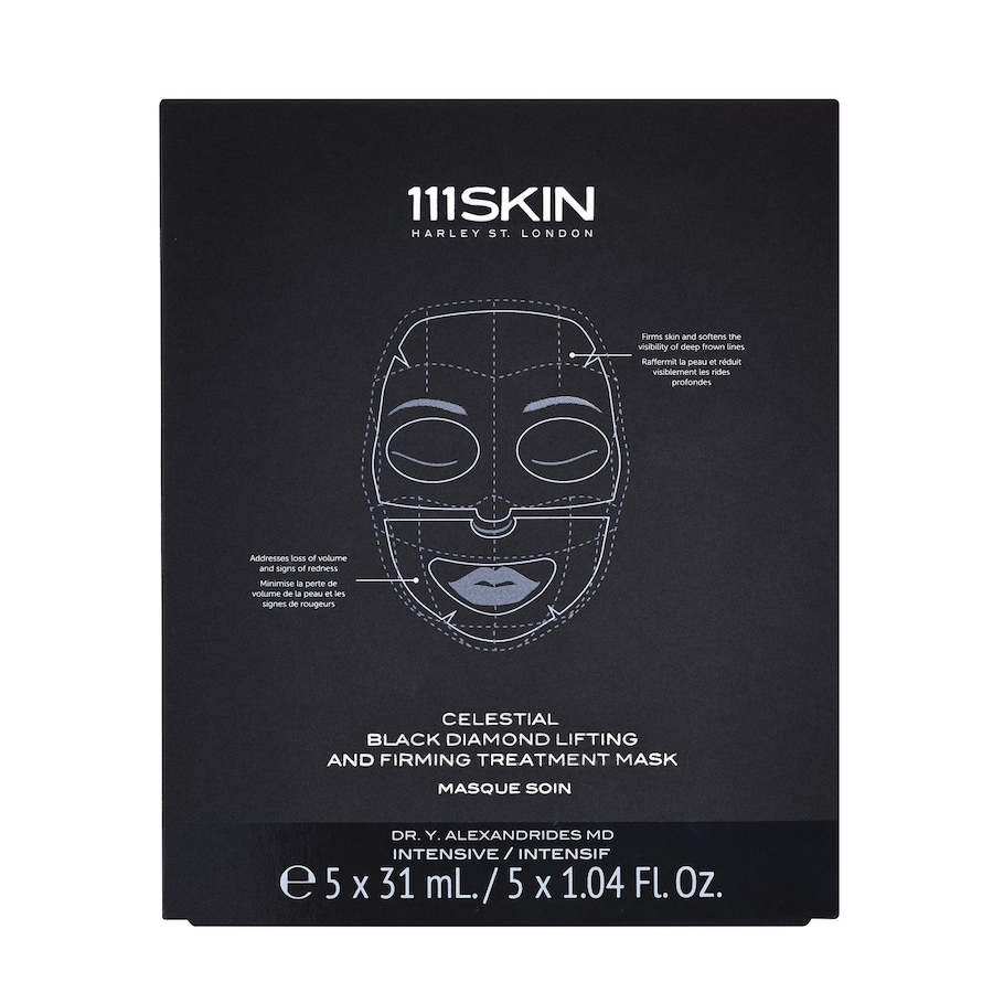 111Skin Celestial Black Diamond Lifting And Firming Treatment Mask (Box Of 5) Maseczki przeciwzmarszczkowe 155 ml