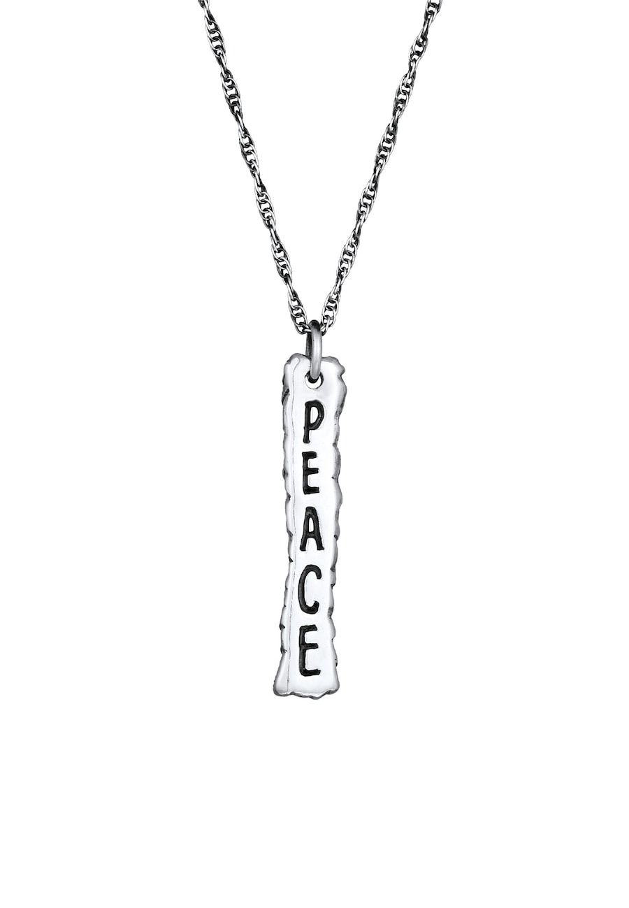 KUZZOI Męski wisiorek prętowy Peace ze srebra próby 925 Sterling Silver Naszyjniki 1 ct Męskie