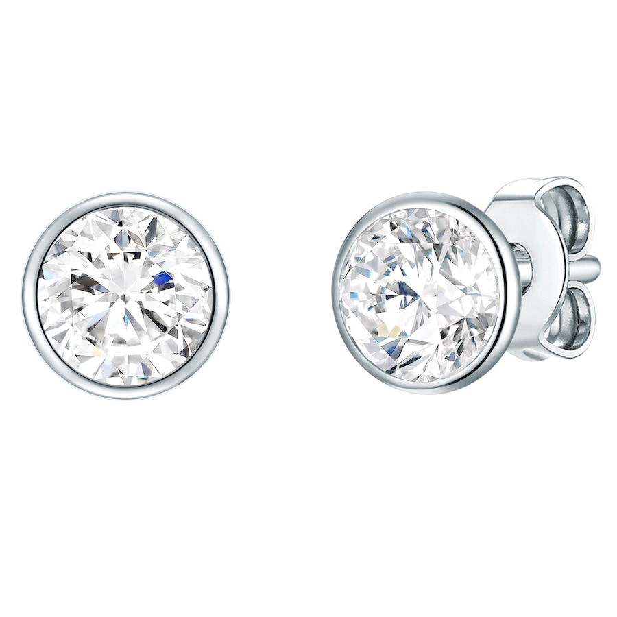 EASTSIDE Kolczyki sztyfty ze stali szlachetnej Stal szlachetna Cyrkonia srebrny 1 ct Damski