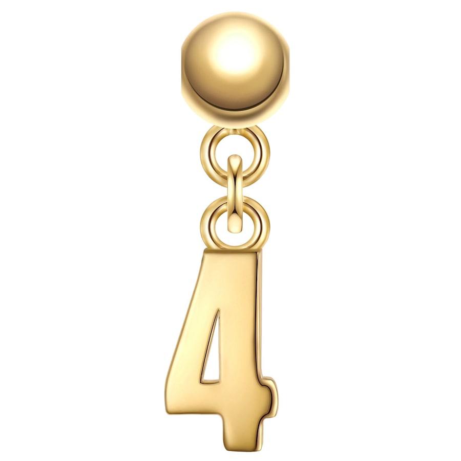 Glanzstücke München Charm Cyfra 4 Srebro wysokiej próby Żółte złoto Wisiorki 1 ct Damski