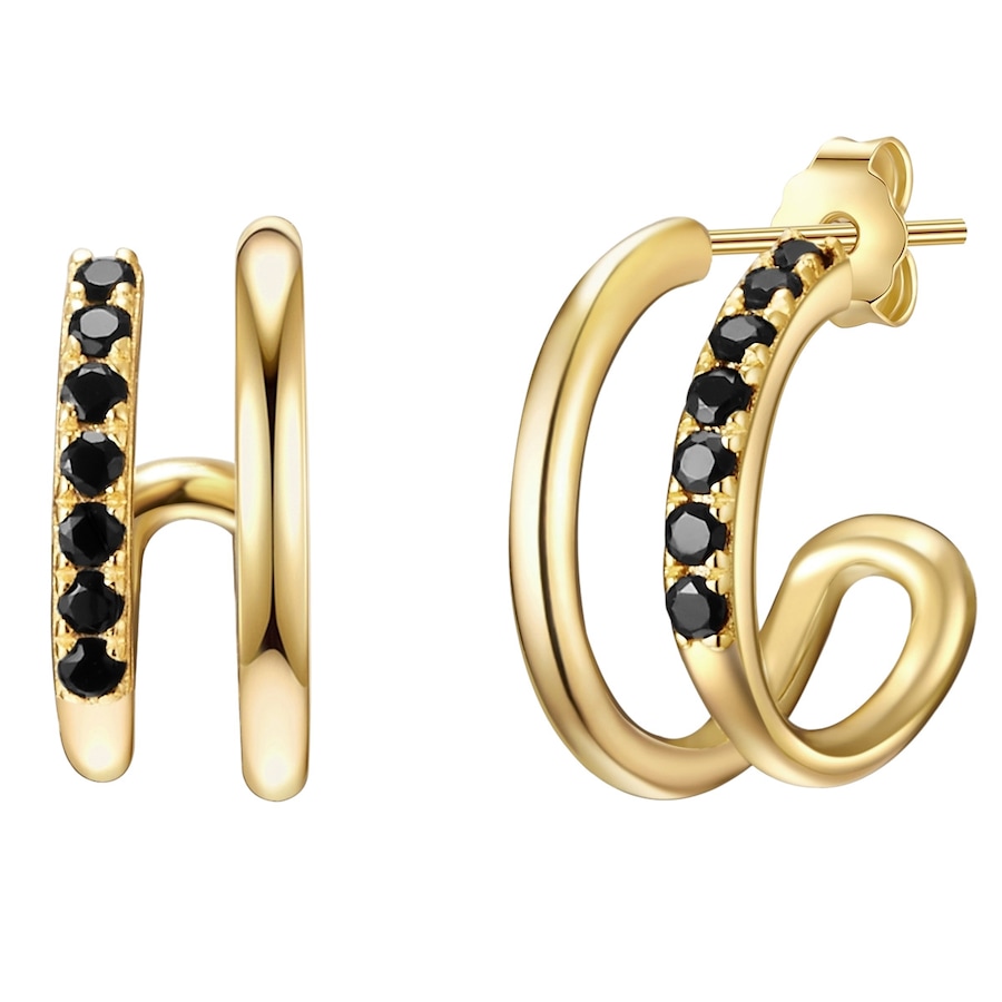 Glanzstücke München Srebrne kolczyki kreole srebro wysokiej próby Cyrkonia żółte złoto Kolczyki koła 1 ct Damski