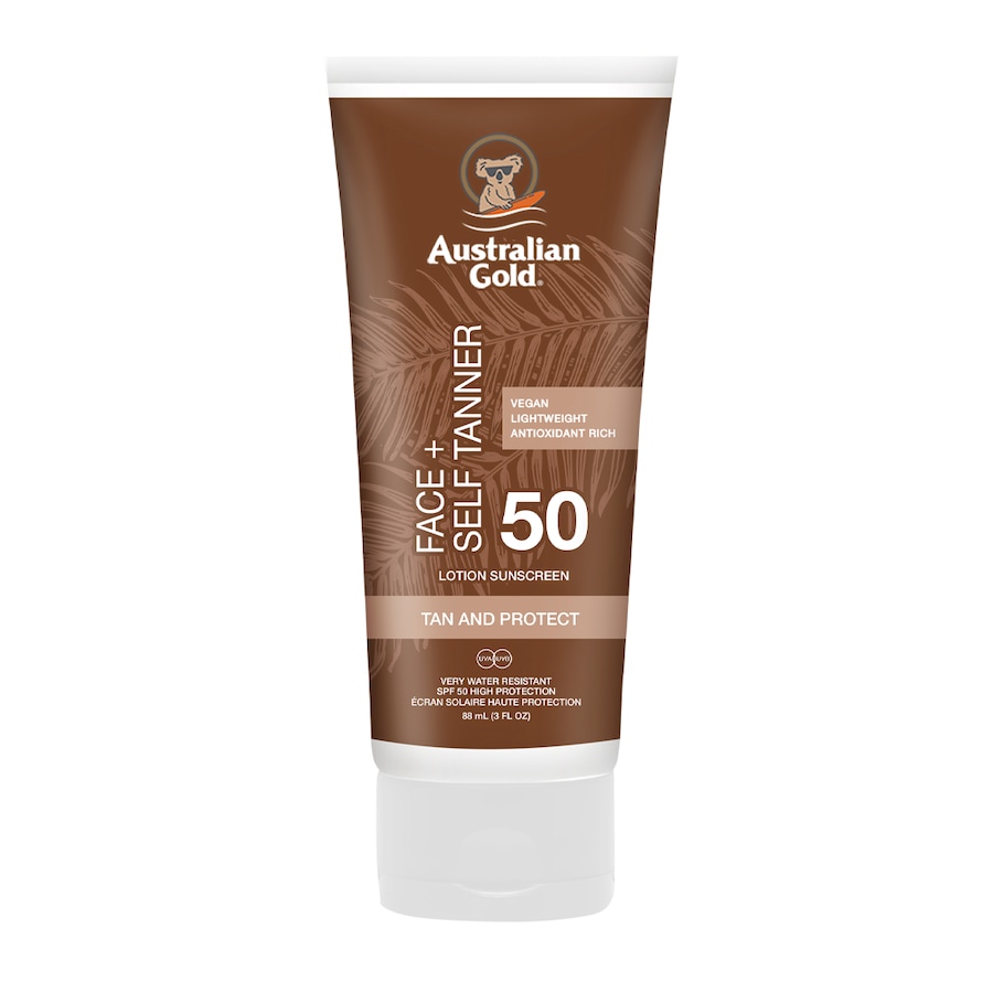 Australian Gold SPF 50 Faces met Self Tanner- chronny krem do twarzy z bronzerem Podkłady 88 ml