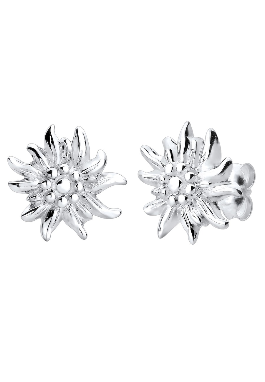 Elli Damskie kolczyki sztyfty Edelweiss tradycyjny ze srebra próby 925 Sterling Silver Kolczyki 1 ct