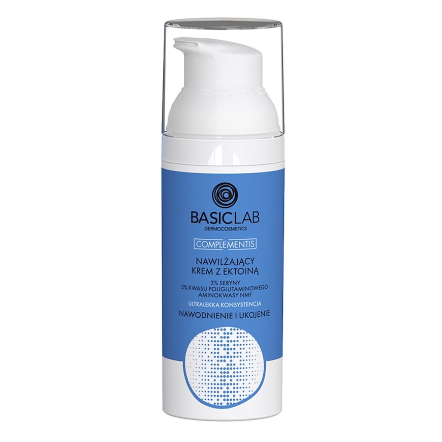 BasicLab NAWILŻAJĄCY KREM Z EKTOINĄ, 3% SERYNY, 2% KWASU POLIGLUTAMINOWEGO, AMINOKWASAMI NMF O ULTRALEKKIEJ KONSYSTENCJI, NAWODNIENIE I UKOJENIE 50 ml