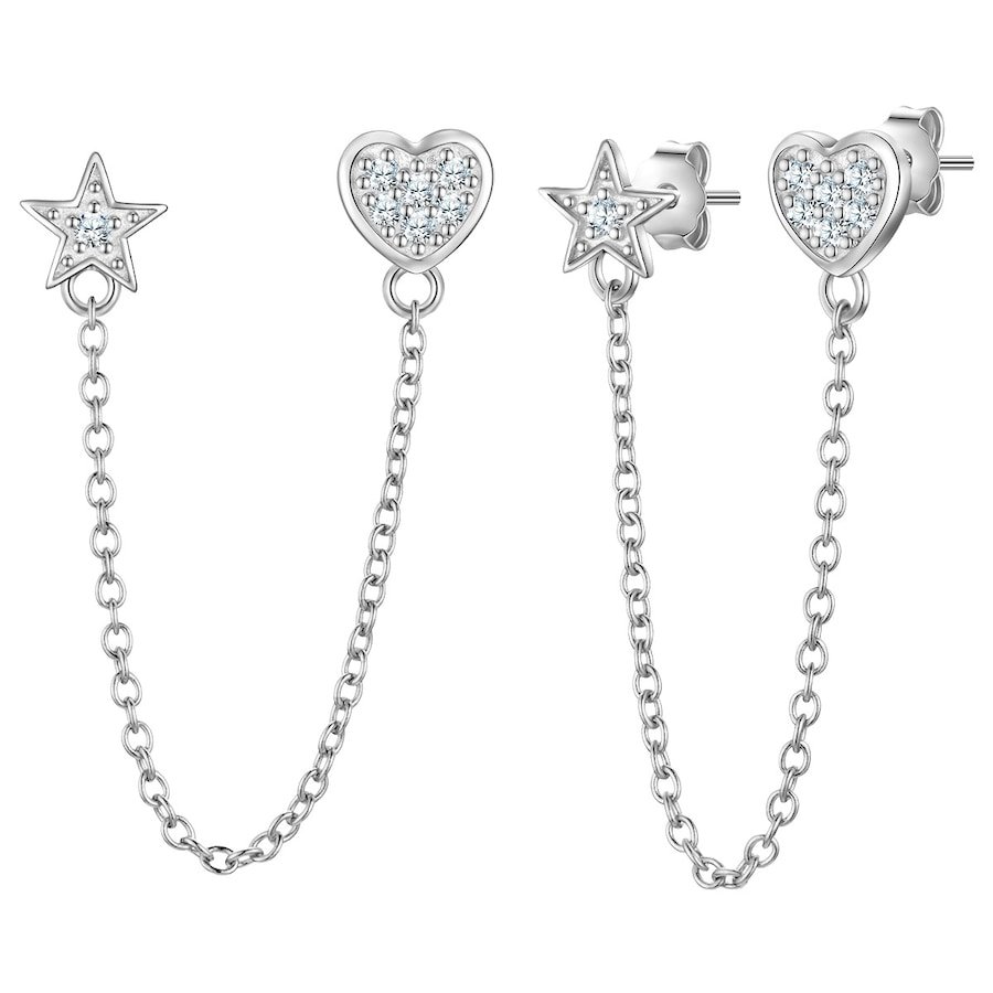 Glanzstücke München Kolczyki Serce/gwiazda z Srebro wysokiej próby w Srebrny 1 ct Damski