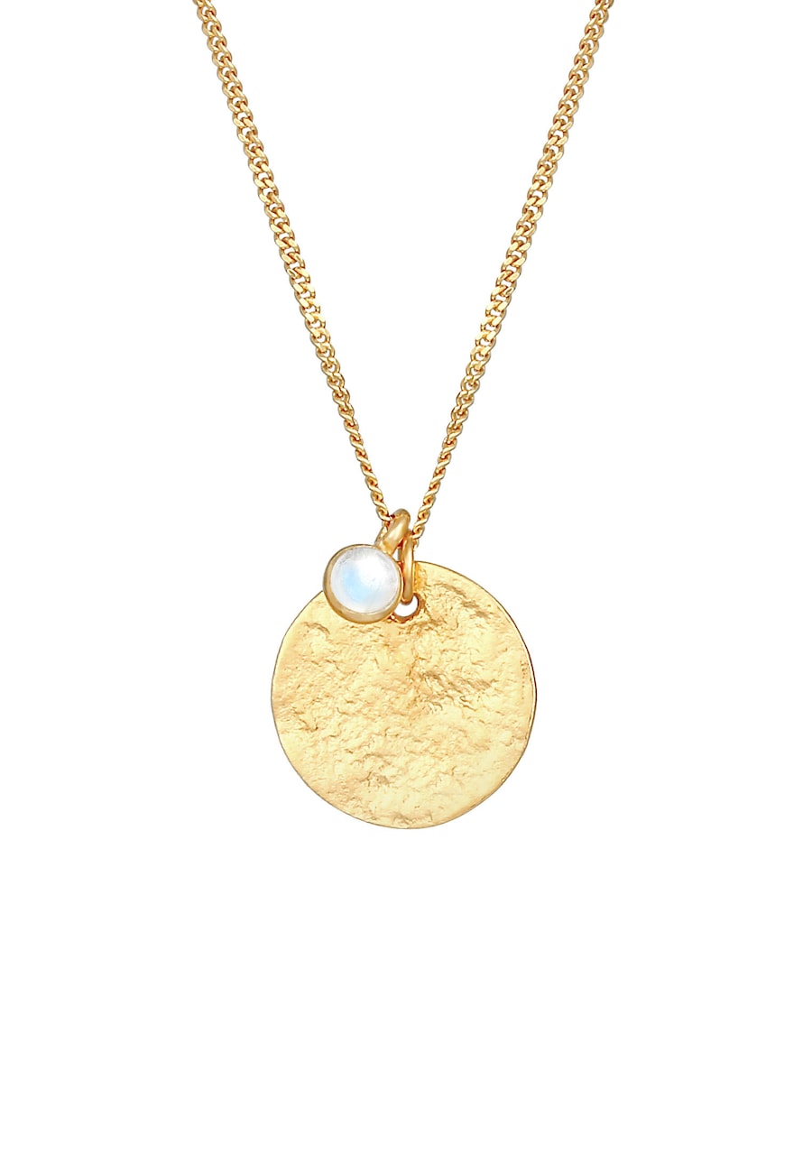 Elli Damski wisiorek Vintage Organic z kamieniem księżycowym w pozłacanym srebrze próby 925 Sterling Silver Naszyjniki 1 ct