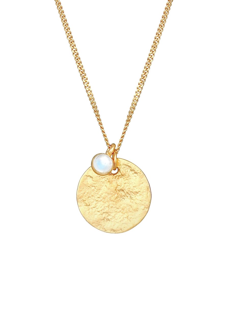 Elli Damski wisiorek Vintage Organic z kamieniem księżycowym w pozłacanym srebrze próby 925 Sterling Silver Naszyjniki 1 ct
