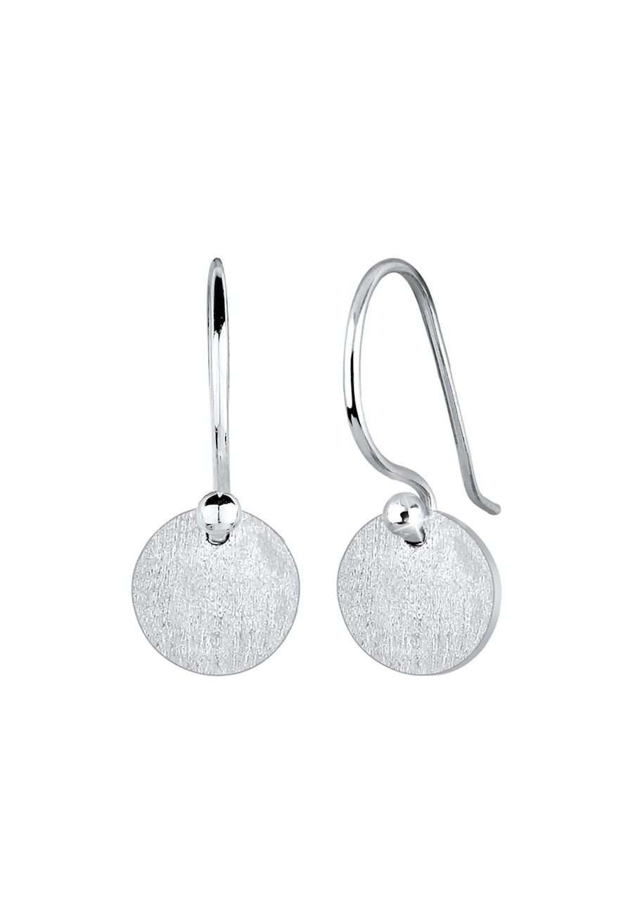 Elli Damskie kolczyki wiszące Geo Platelet Minimal Trend Matt ze srebra próby 925 Sterling Silver Kolczyki 1 ct