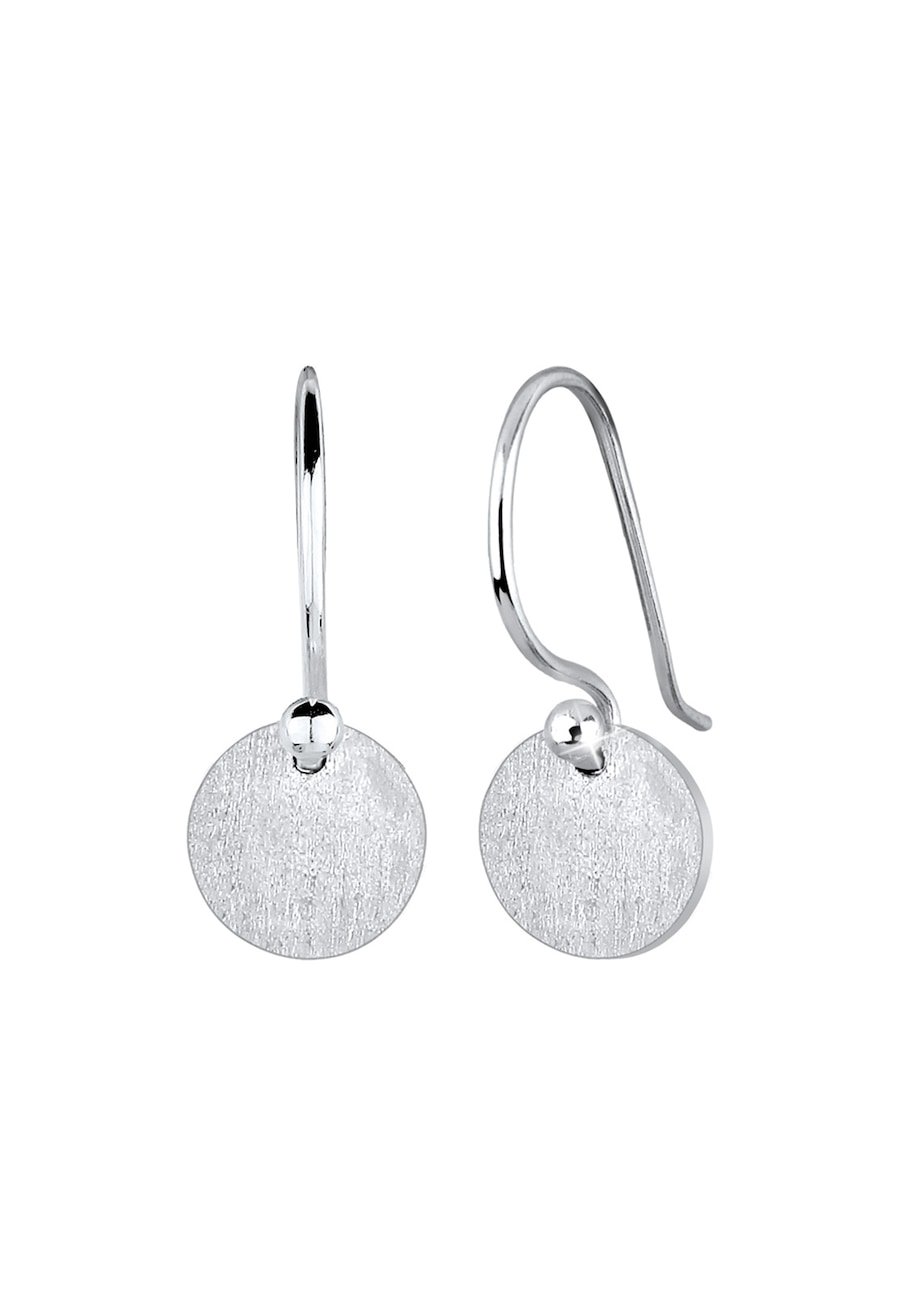 Elli Damskie kolczyki wiszące Geo Platelet Minimal Trend Matt ze srebra próby 925 Sterling Silver Kolczyki 1 ct