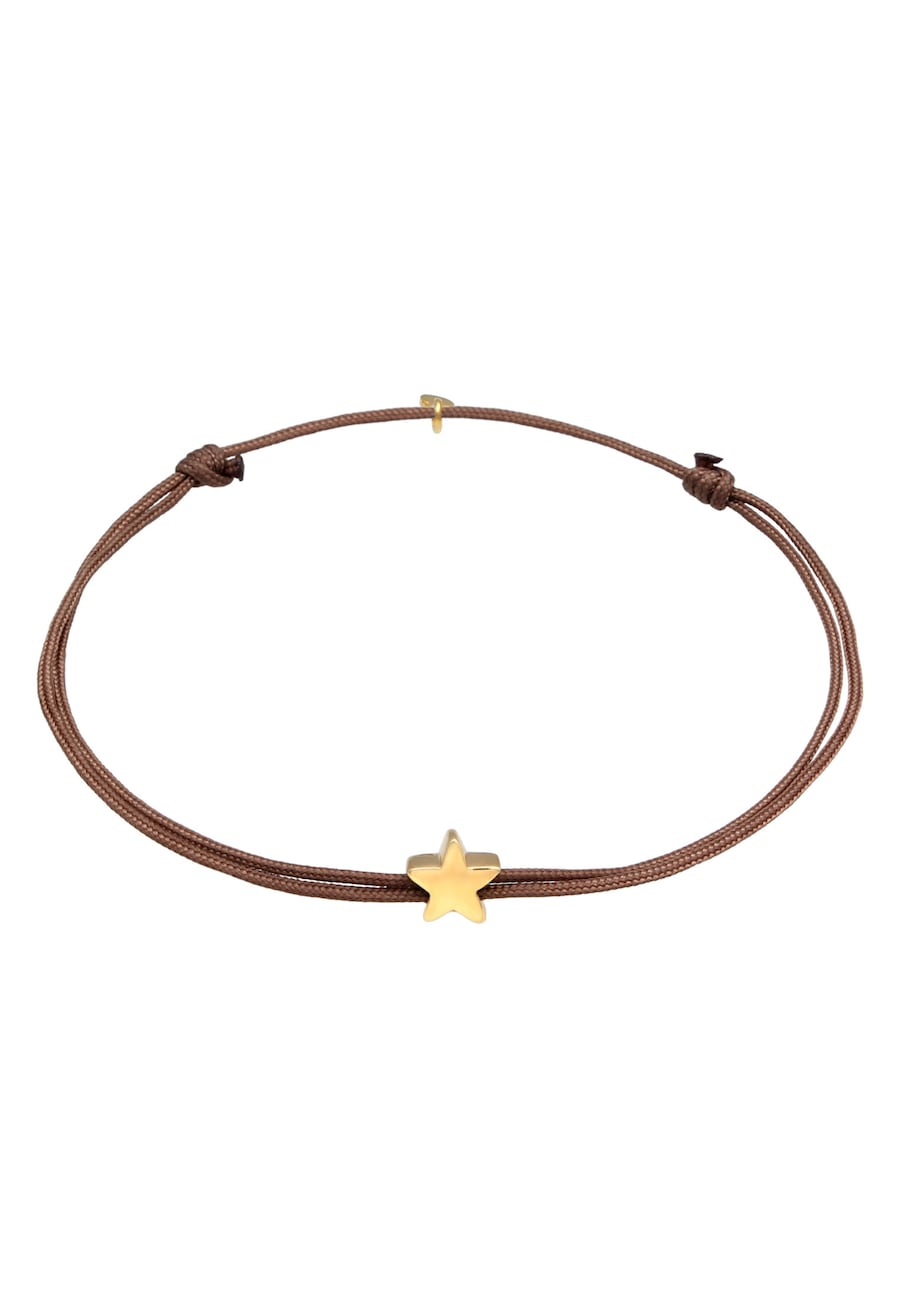 Elli Damski Symbol gwiazdy Astro z nylonem ciemnoczerwony w pozłacanym srebrze 925 Sterling Silver Bransoletki 1 ct