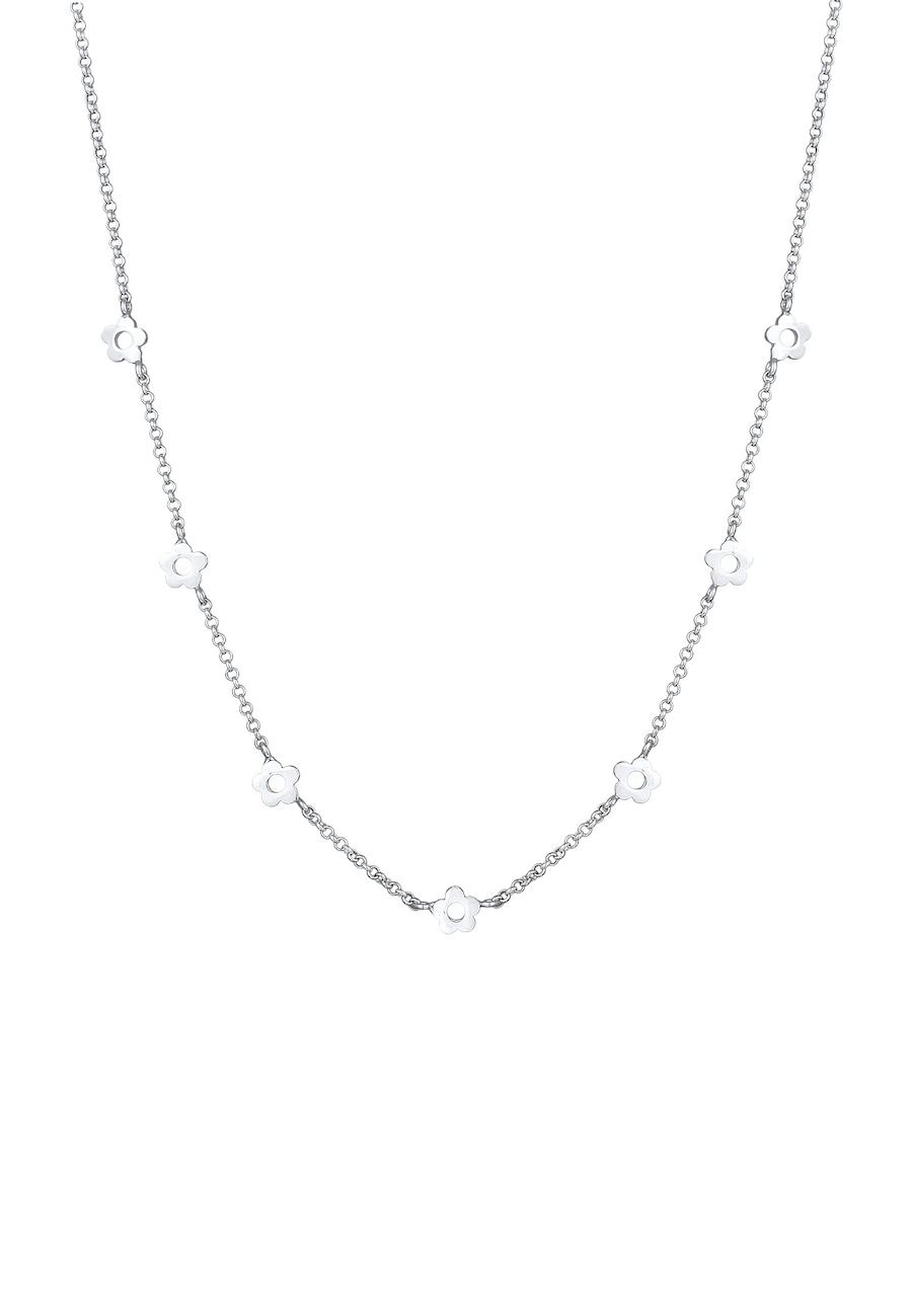 Elli Dziecięcy wisiorek z motywem kwiatka wykonany ze srebra próby 925 Sterling Silver Naszyjniki 1 ct Damski