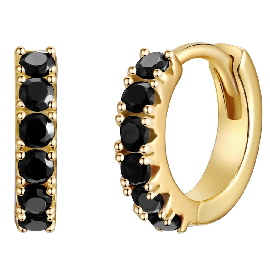 Glanzstücke München Kolczyki z Srebro wysokiej próby w Żółte złoto Kolczyki koła 1 ct Damski