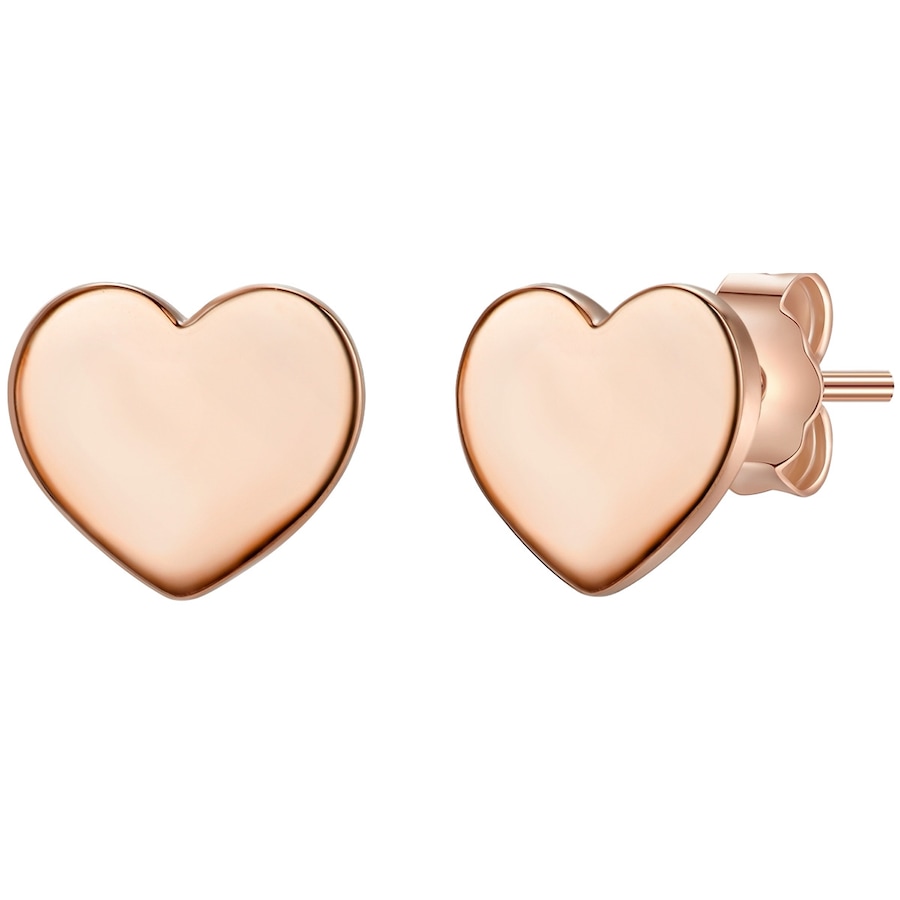 Glanzstücke München Srebrne kolczyki sztyfty Serce srebro wysokiej próby różowe złoto Kolczyki 1 ct Damski