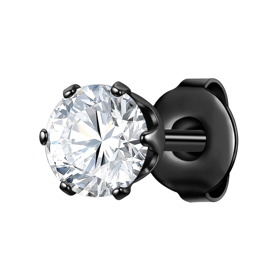 True Rebels Kolczyki Stal nierdzewna Czarny 1 ct Męskie