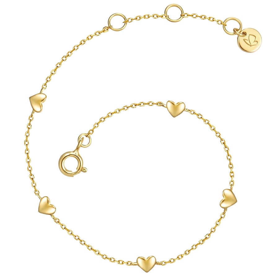 Glanzstücke München Bransoletka Serce z Srebro wysokiej próby w Żółte złoto Bransoletki 1 ct Damski