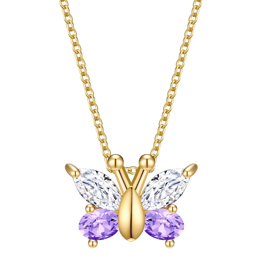 Rafaela Donata Łańcuszek Motyl z Srebro wysokiej próby w Żółte złoto Naszyjniki 1 ct Damski