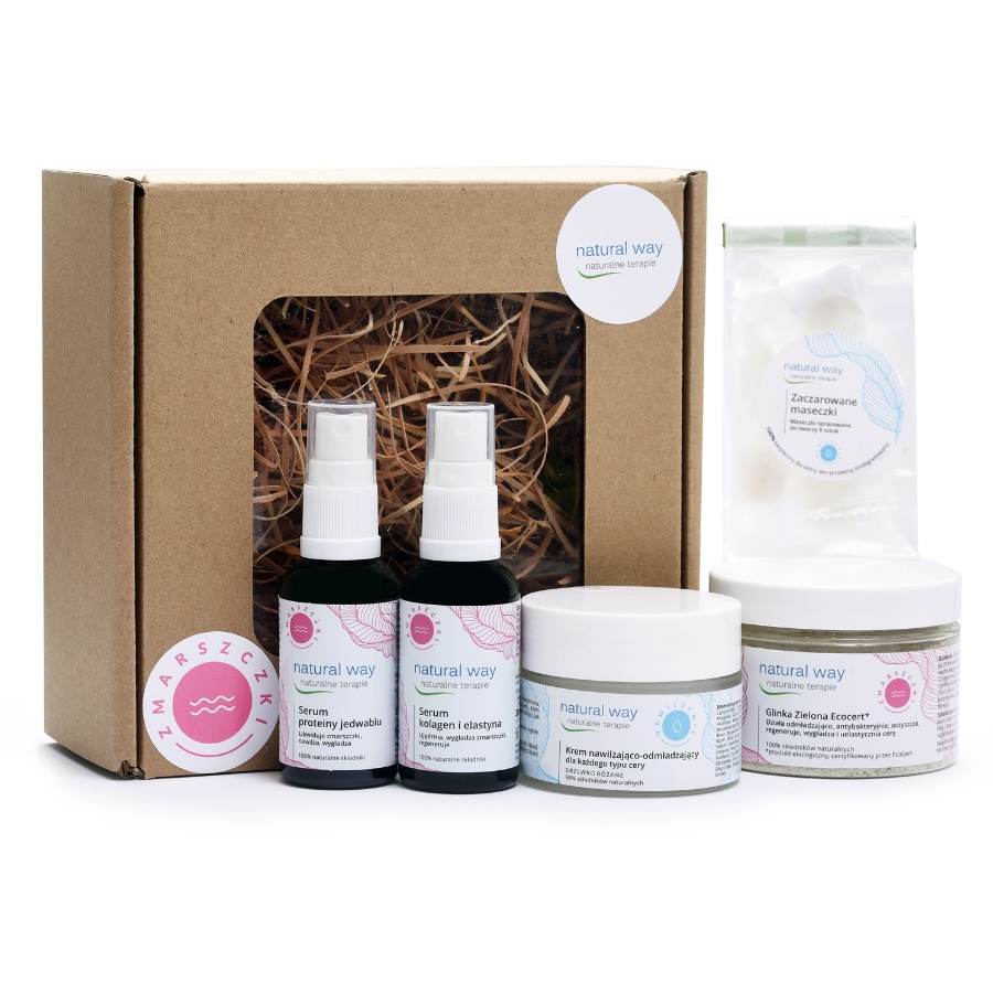 Natural Way Zestaw do terapii domowych na zmarszczki i ujędrnienie Zestawy do pielęgnacji twarzy 1 ct