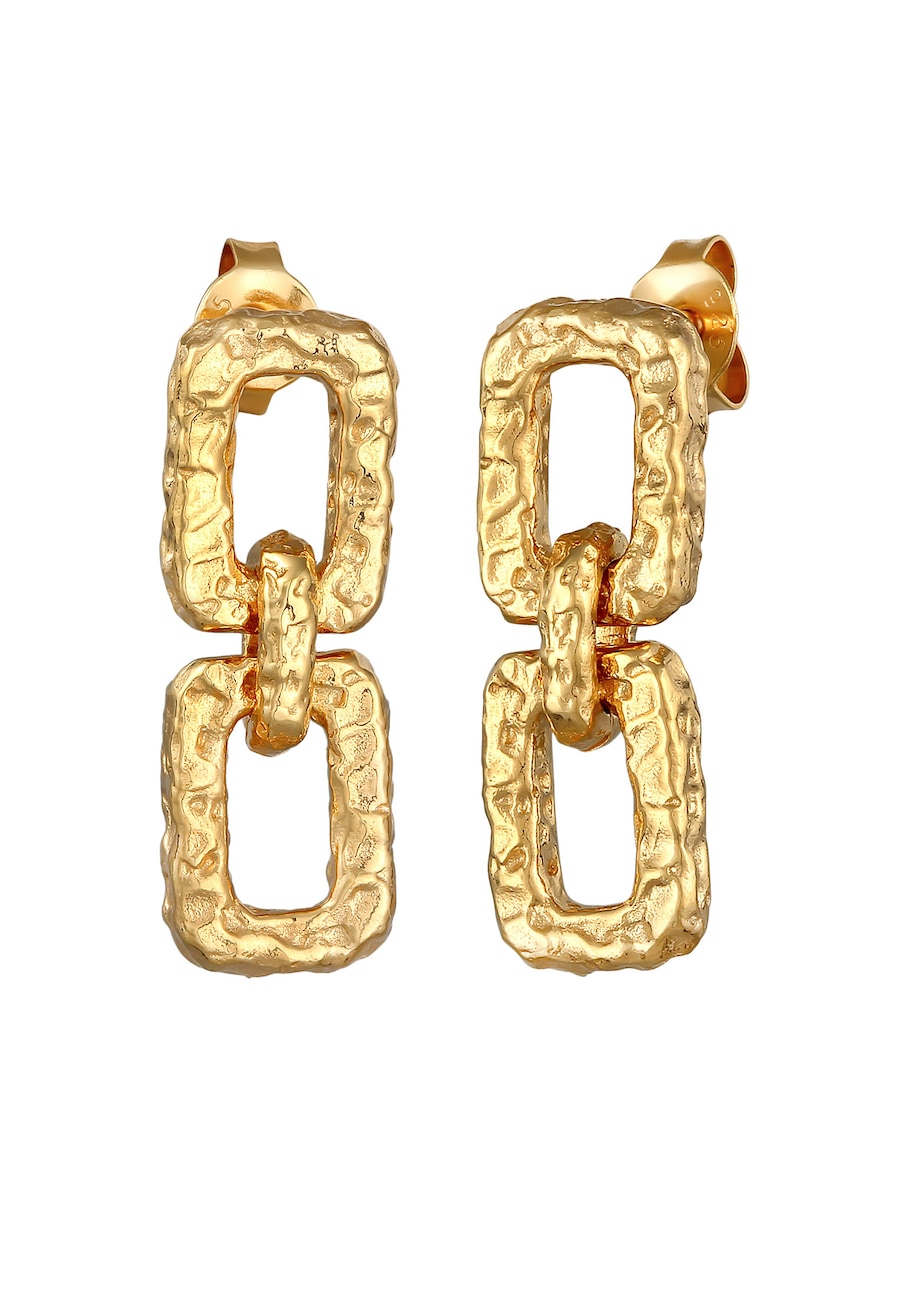 Elli Damska zawieszka na ucho Geo Vintage Organic ze srebra próby 925 pozłacana Kolczyki 1 ct Damski