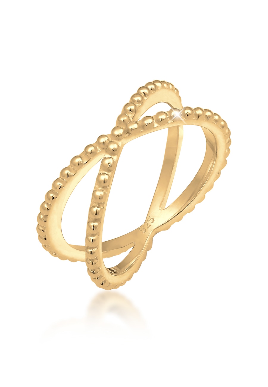 Elli Damski krzyż kula Modern Blogger Trend w srebrze 925 Sterling Silver Pierścionki 1 ct