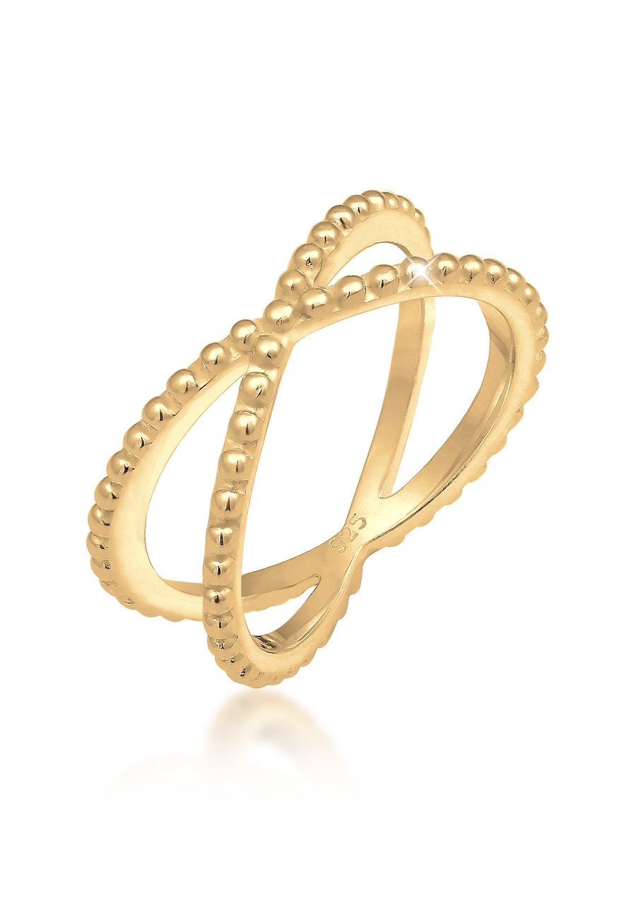 Elli Damski krzyż kula Modern Blogger Trend w srebrze 925 Sterling Silver Pierścionki 1 ct