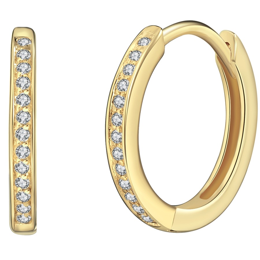 Rafaela Donata Srebrne kolczyki kreole srebro wysokiej próby Cyrkonia srebrny Kolczyki koła 1 ct Damski