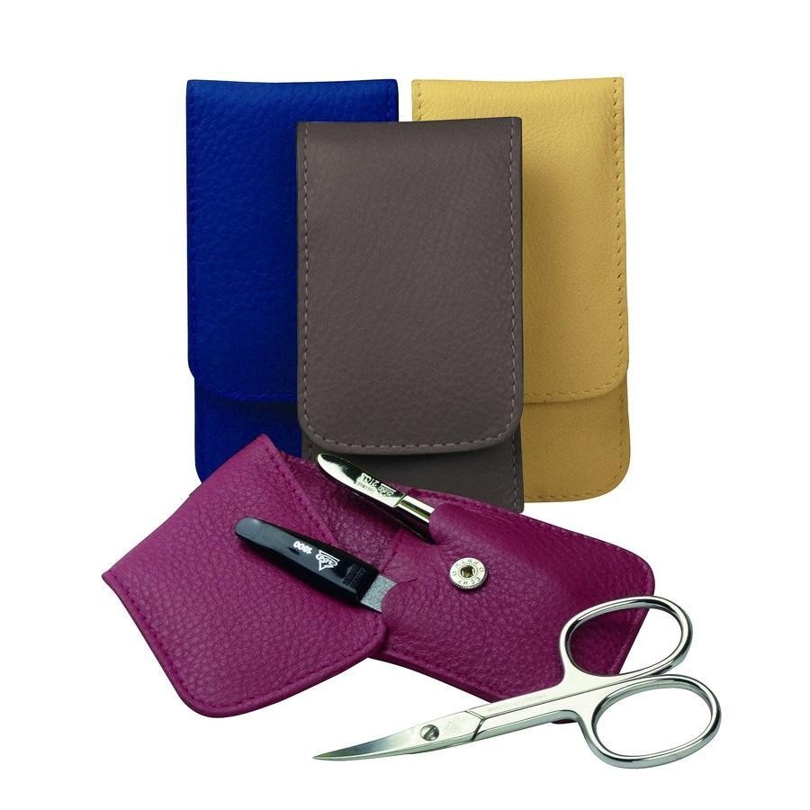 ERBE Manicure Set Pocket Case Range "Siena", black, 3 pcs. Zestawy do manicure 1 ct Czarny