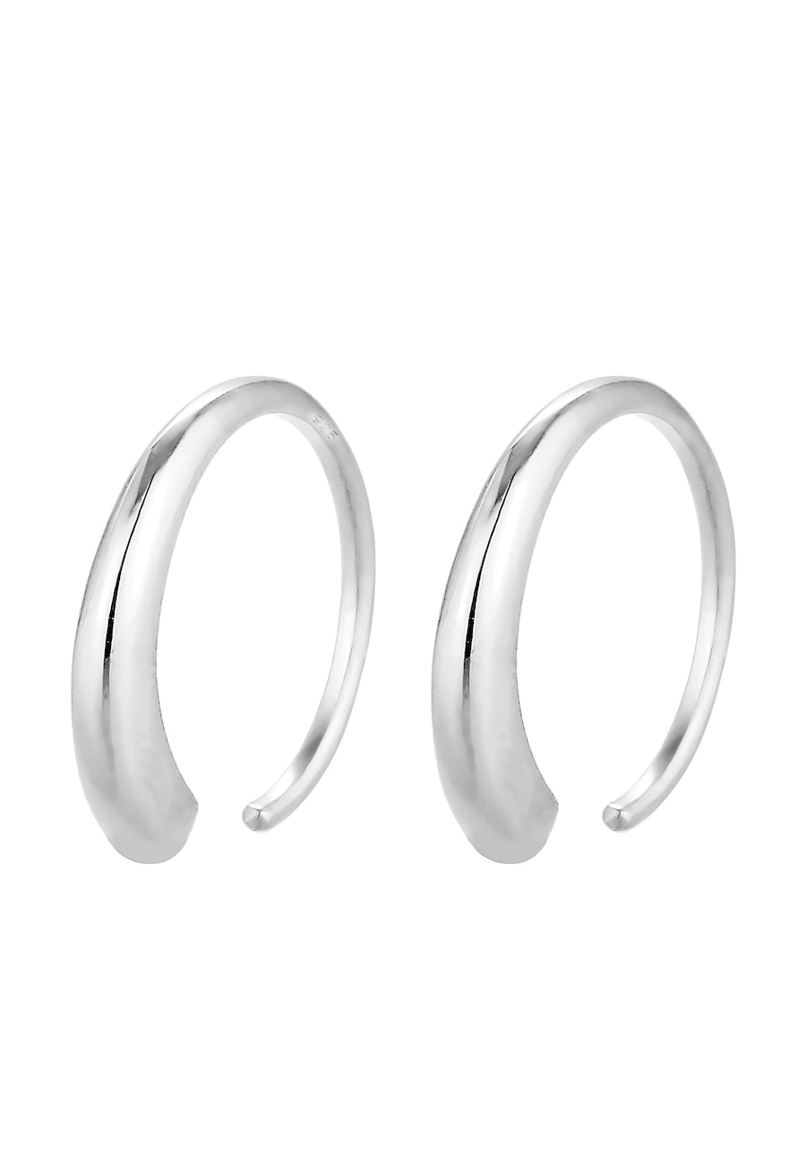 Elli Damskie Creoles Geo Basic Open Blogger w srebrze próby 925 Kolczyki koła 1 ct