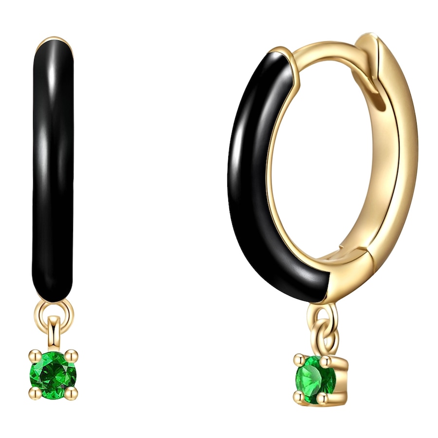 Glanzstücke München Srebrne kolczyki kreole srebro wysokiej próby Cyrkonia żółte złoto Kolczyki koła 1 ct Damski