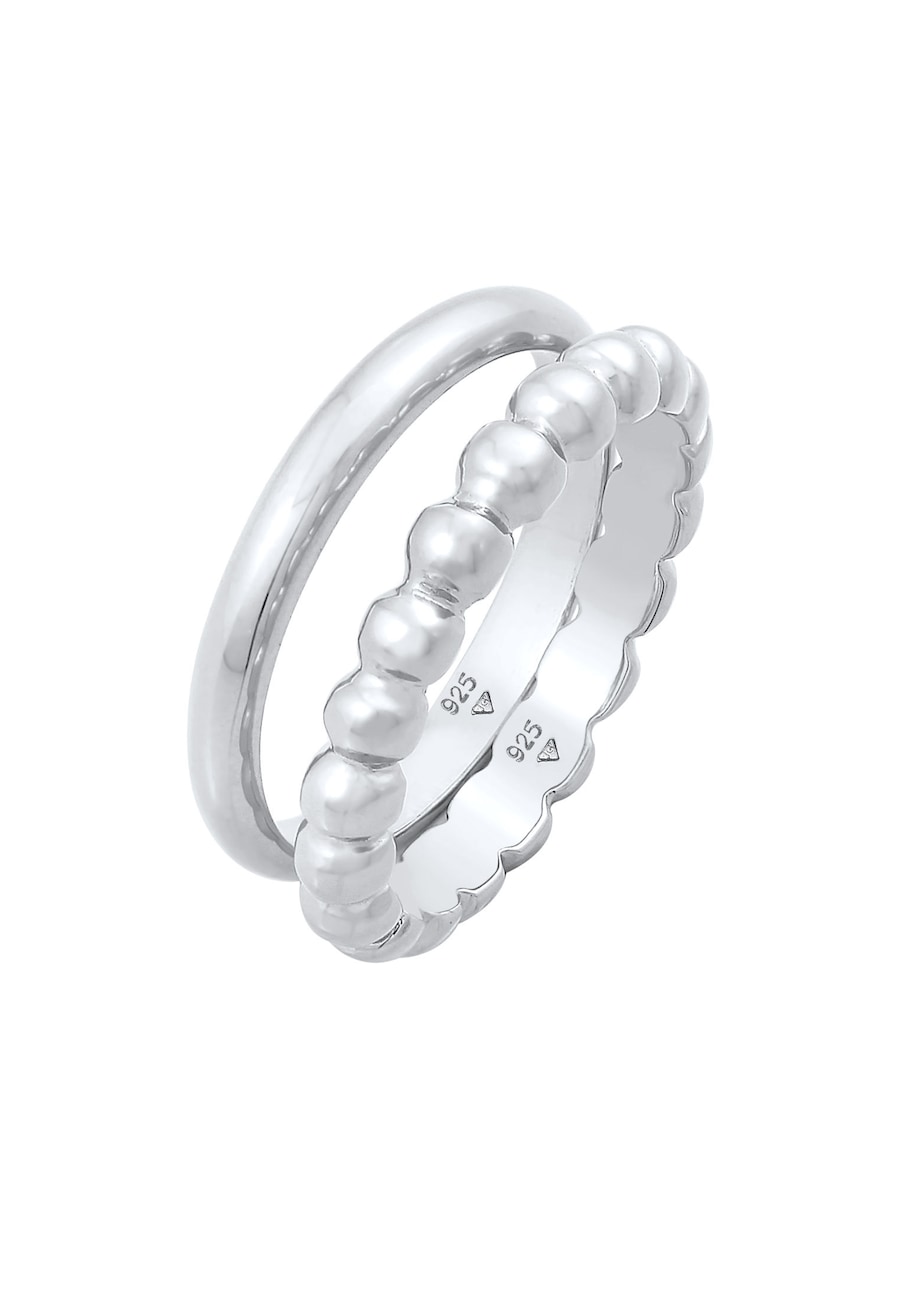 Elli Damska obrączka Duo Basic Trend Kula Basic w srebrze próby 925 Sterling Silver Pierścionki 1 ct Damski