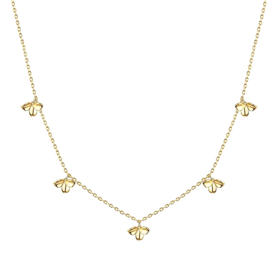 Glanzstücke München Naszyjnik srebrny Kwiat srebro wysokiej próby żółte złoto Naszyjniki 1 ct Damski