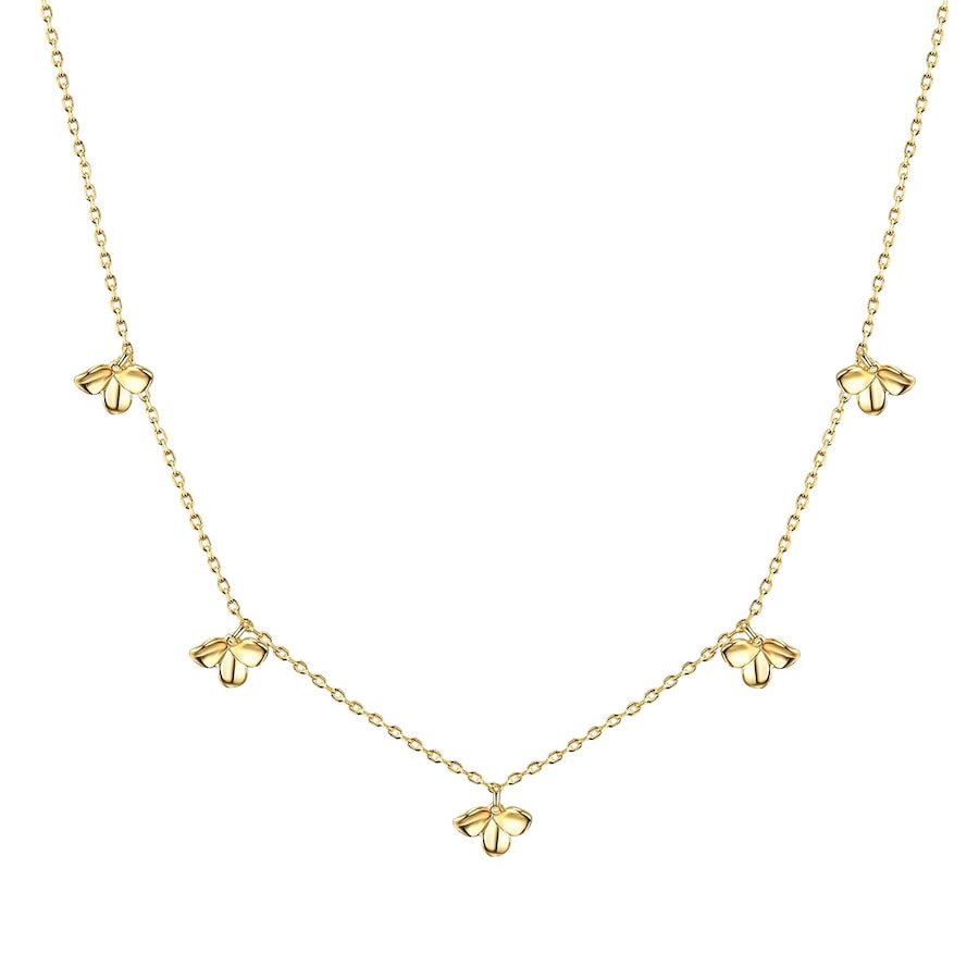 Glanzstücke München Naszyjnik srebrny Kwiat srebro wysokiej próby żółte złoto Naszyjniki 1 ct Damski