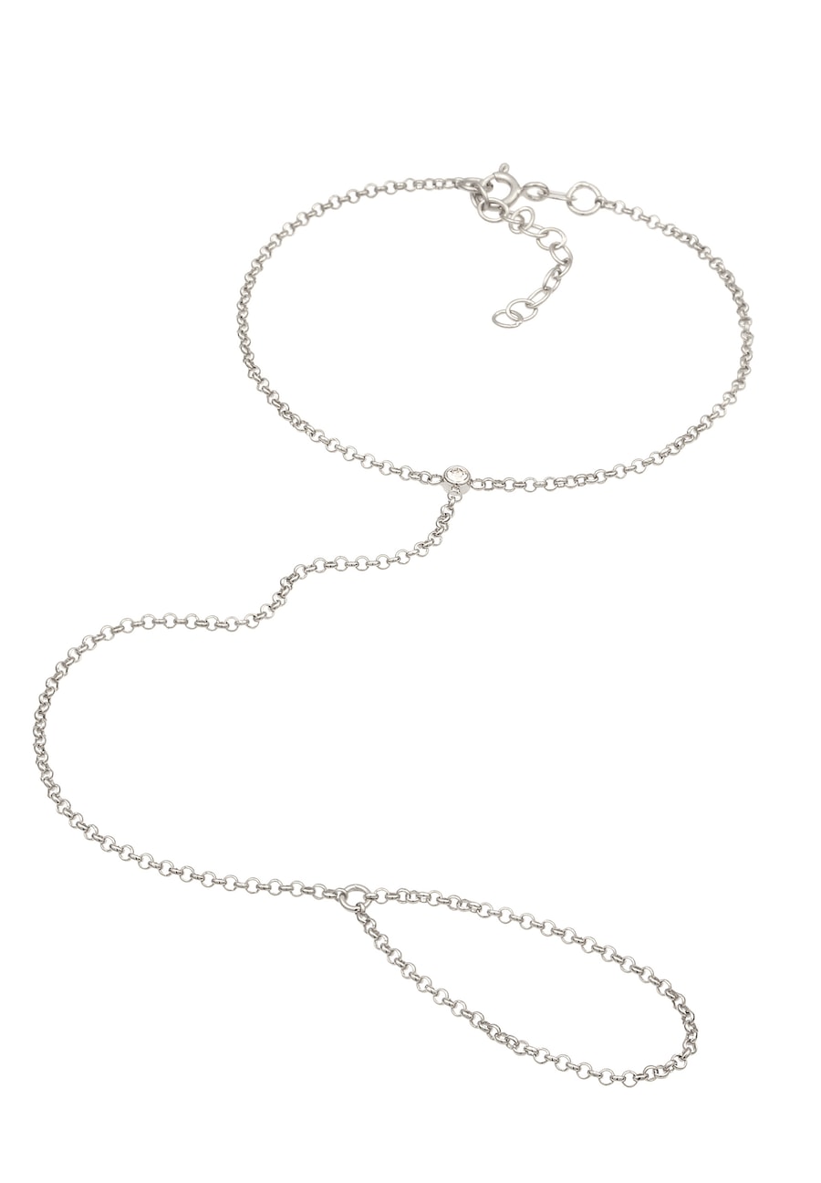 Elli Damski łańcuszek na rękę z kryształkami ze srebra próby 925 Bransoletki 1 ct