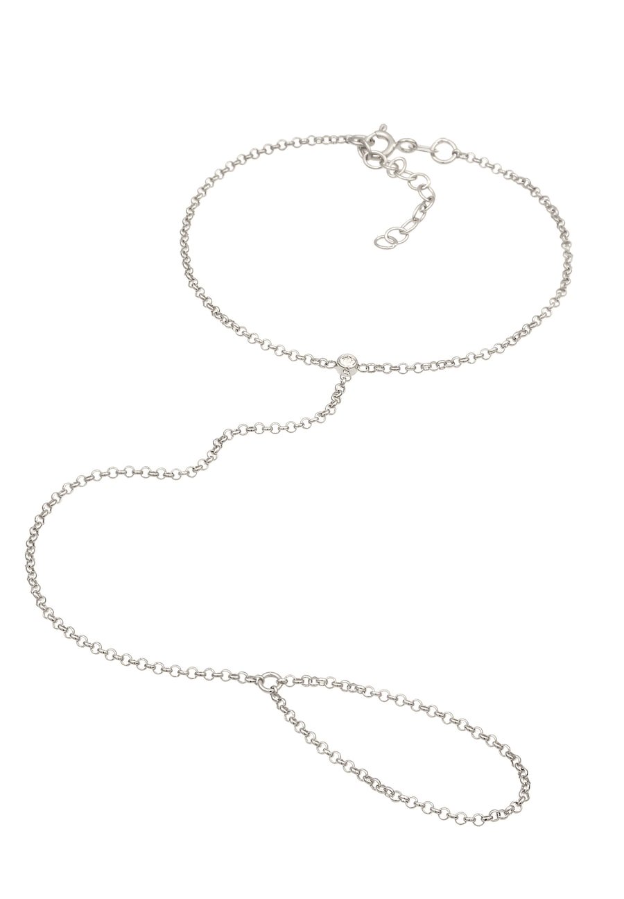 Elli Damski łańcuszek na rękę z kryształkami ze srebra próby 925 Bransoletki 1 ct