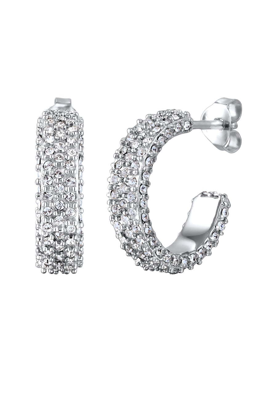 Elli Elli Kolczyk Sztyft Kobiety Szklane Kryształy Xilion Szlifowane Białe 925 Sterling Silver Impreza / Sylwester Kolczyki 1 ct Damski