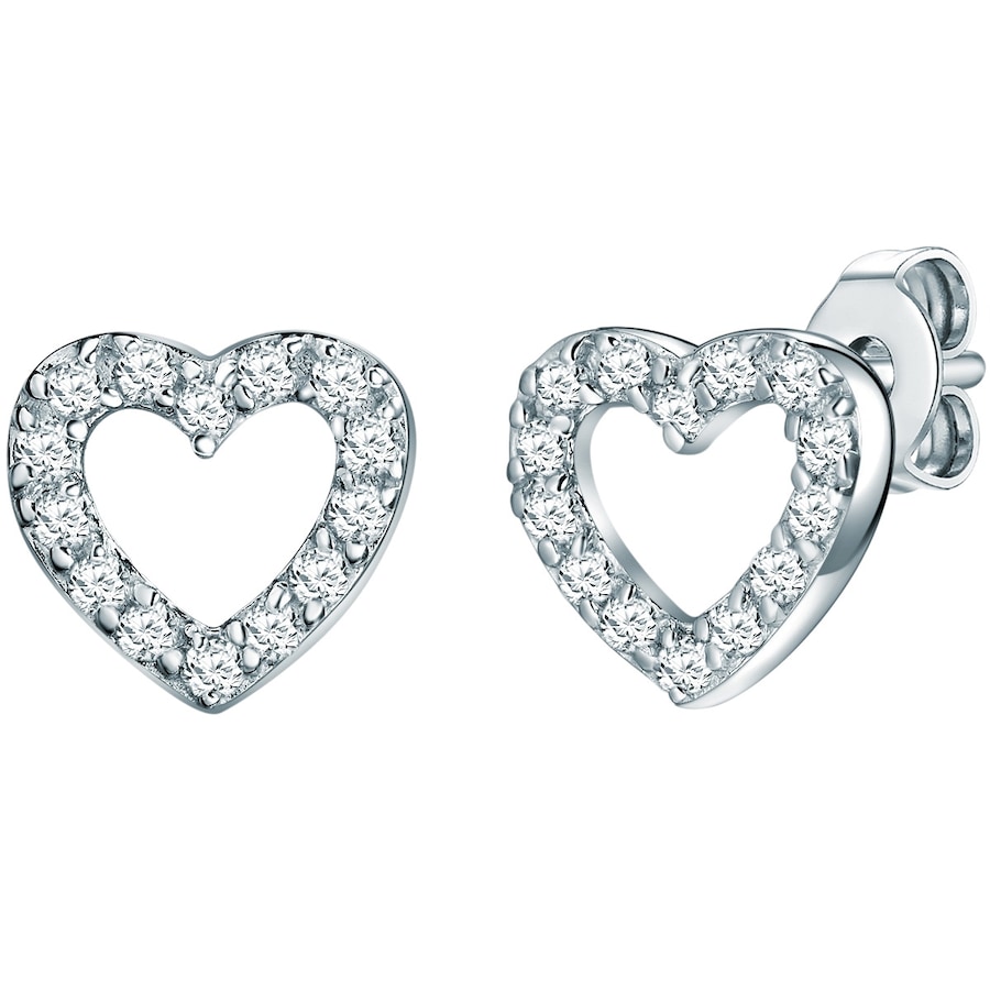 Rafaela Donata Srebrne kolczyki sztyfty Serce srebro wysokiej próby Cyrkonia srebrny Kolczyki 1 ct Damski