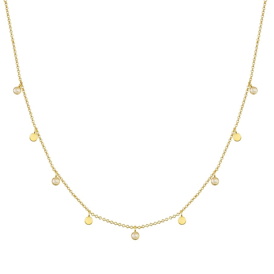 Glanzstücke München Naszyjnik srebrny srebro wysokiej próby Kryształ górski żółte złoto Naszyjniki 1 ct Damski