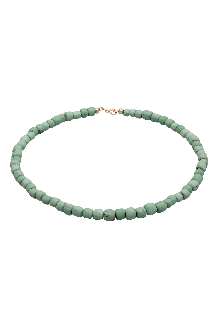 Elli Damski choker Trend Basic ze szklanymi koralikami w kolorze białym ze srebra próby 925 Sterling Silver Naszyjniki 1 ct