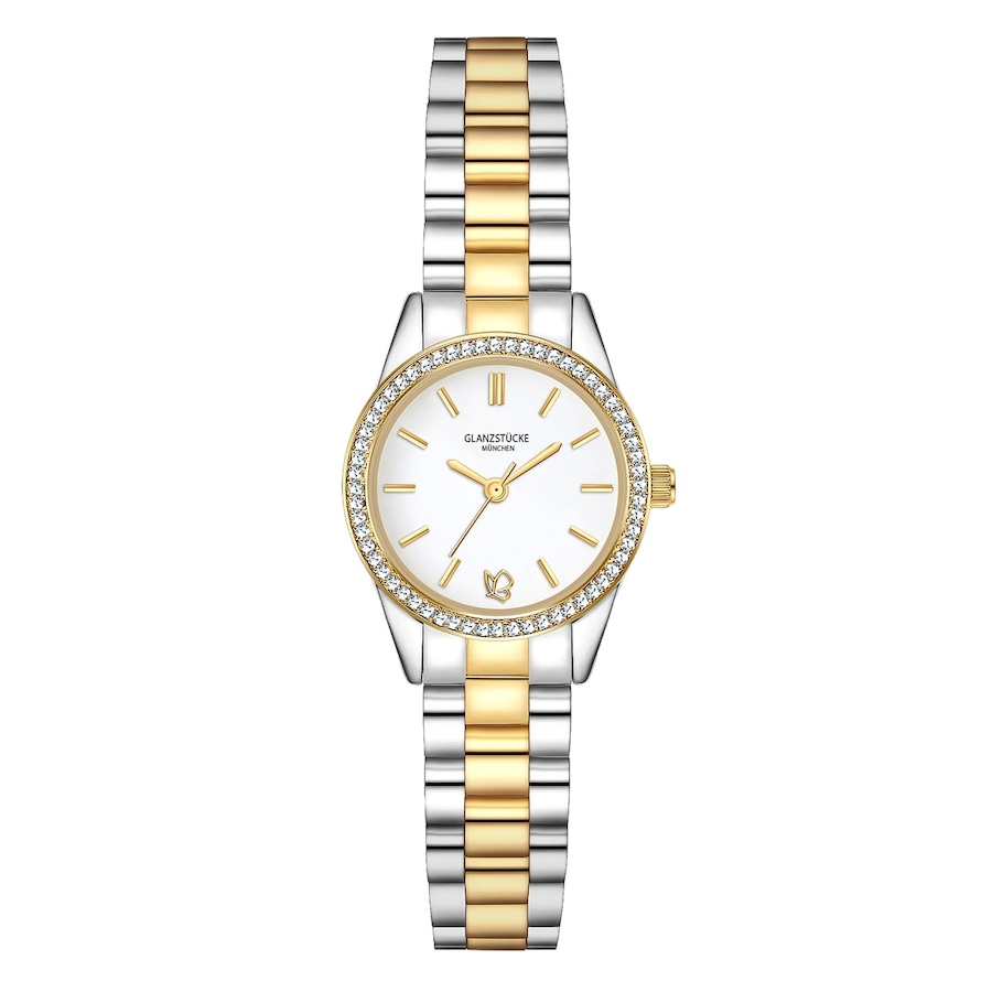 Glanzstücke München Zegarek na reke ze stali nierdzewnej w kolorze srebrnym/zlotym Zegarki damskie 1 ct Damski