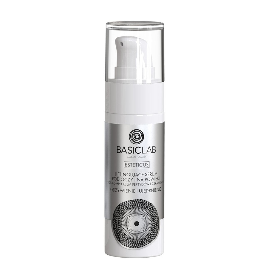 BasicLab BasicLab Cosmetology Liftingujące Serum Pod Oczy i Na Powieki z 10% Kompleksem Peptydów i Ceramidami Odżywienie i Ujędrnienie 30 ml Serum pod